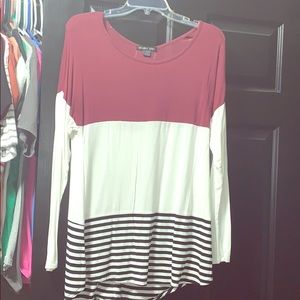 Boutique Tunic Top, multi color, high low